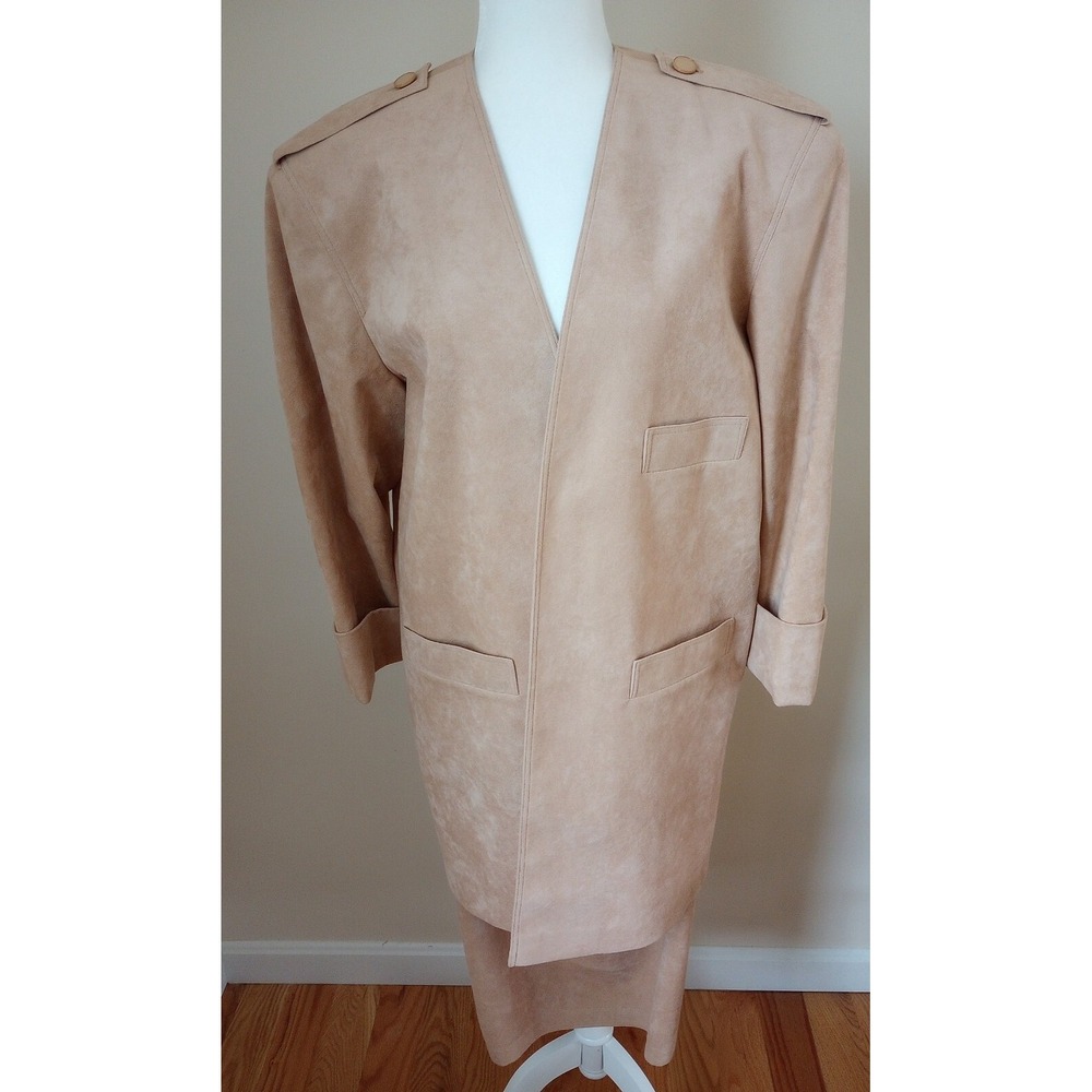 VTG (Union Tag) Dorothy Williams Providence Ultrasuede Skirt Suit Size:14 Camel
